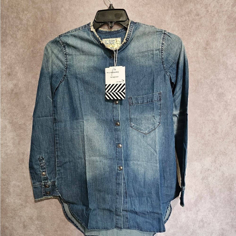 Sandrine Rose x Free People Button Down Denim Shacket XS